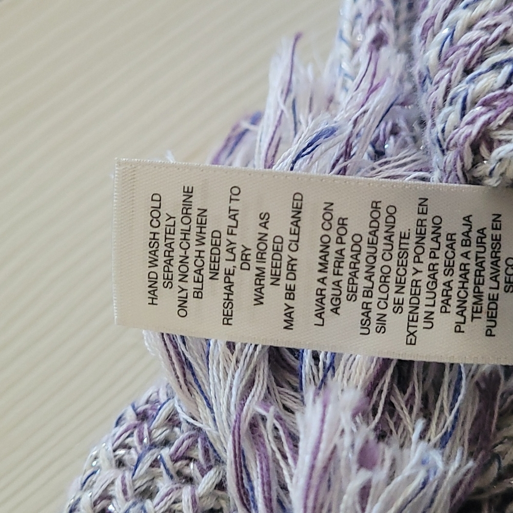 Lavender fringe cardigan with silver entwined - Picture 7 of 7